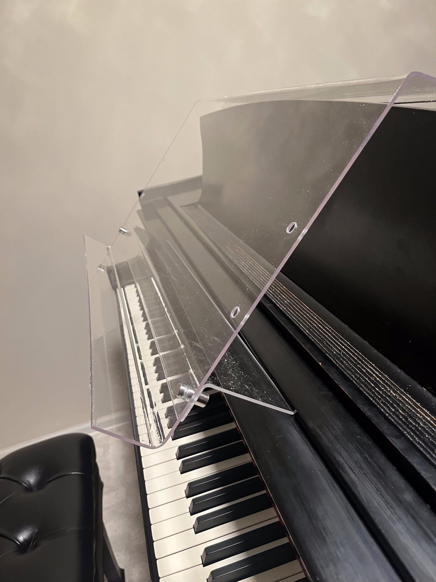 Grand Upright Piano Acrylic Music Stand (Width 18") - Rear Support Bracket