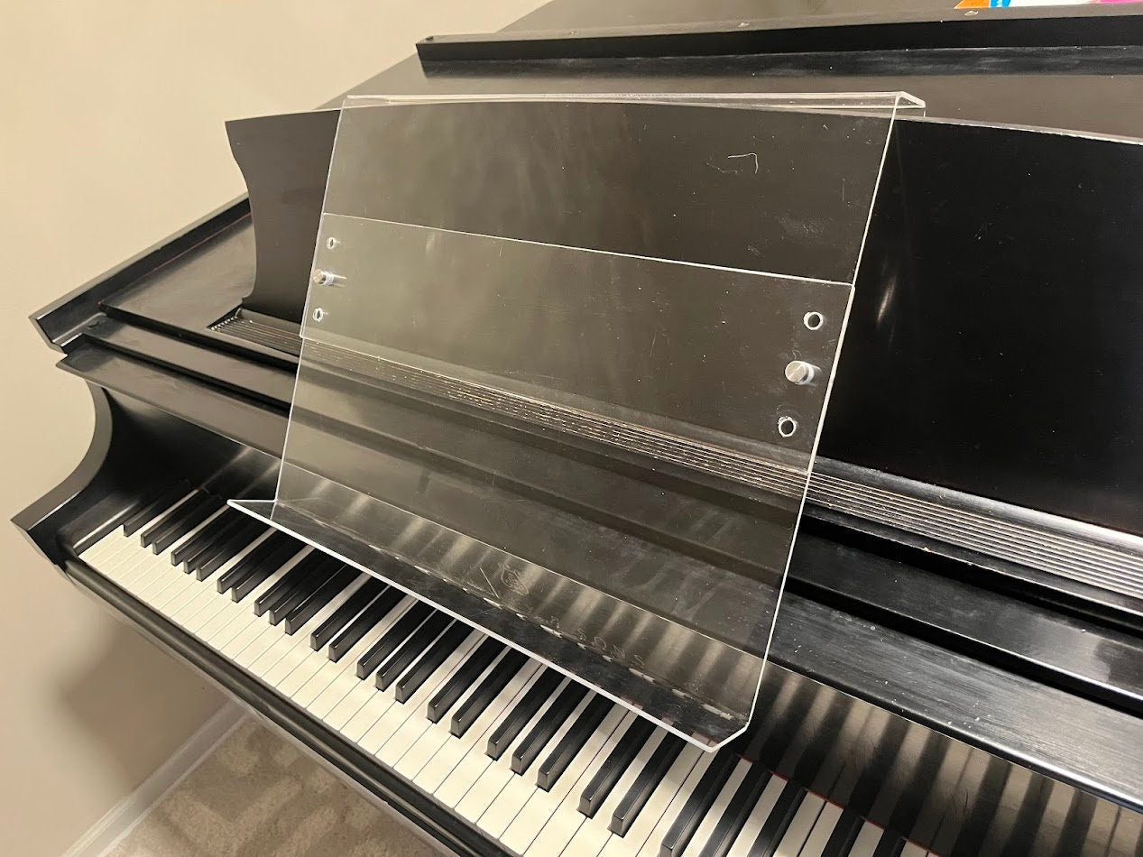 Grand Upright Piano Acrylic Music Stand (Width 18") - Height Adjustable