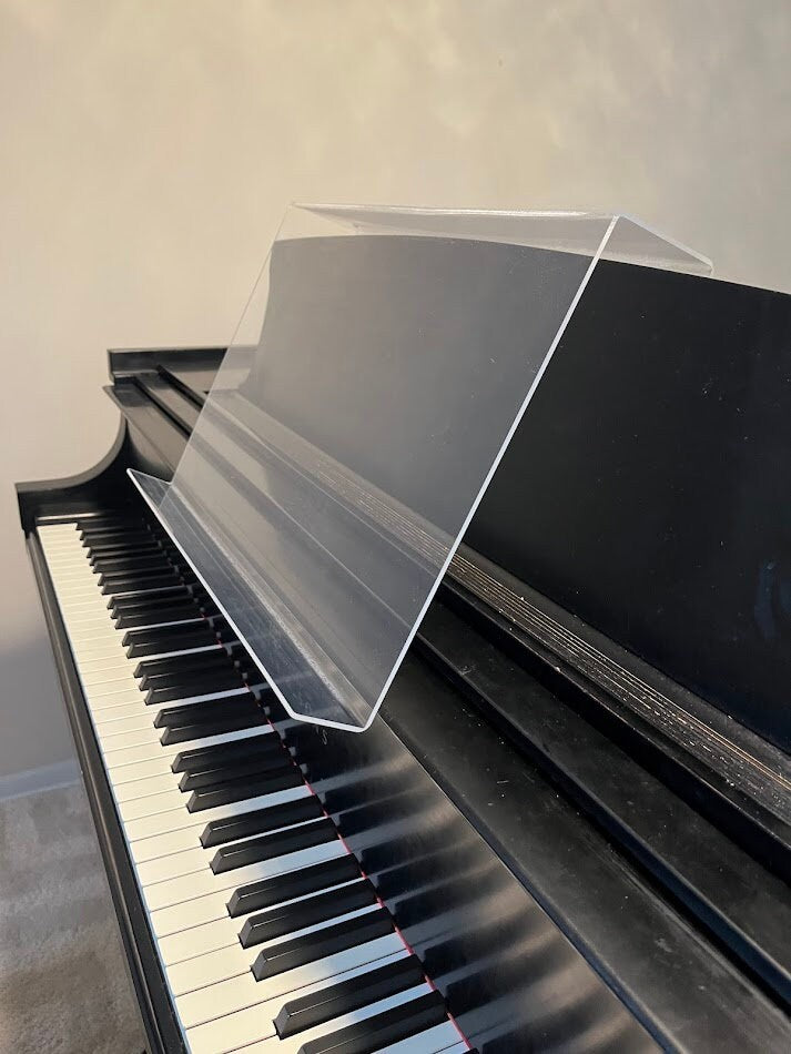 Grand Upright Piano Acrylic Music Stand (Width 18") - Rear Support Bracket