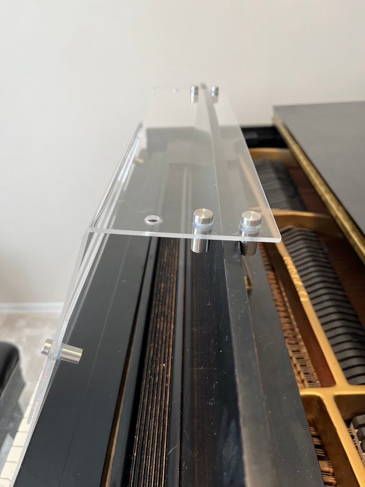 Grand Upright Piano Acrylic Music Stand (Width 18") - Depth & Height Adjustable