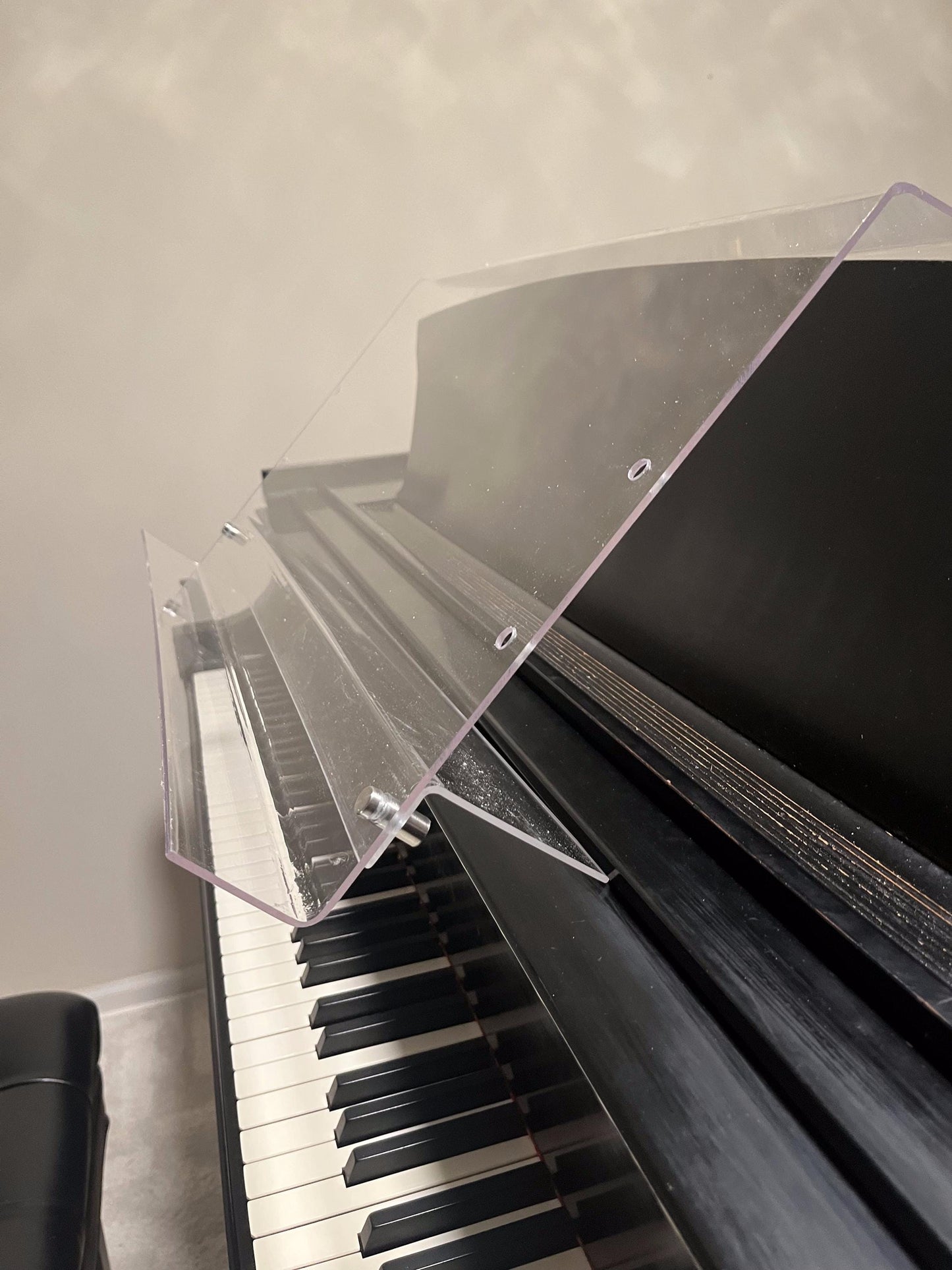 Grand Upright Piano Acrylic Music Stand (Width 18") - Rear Support Bracket