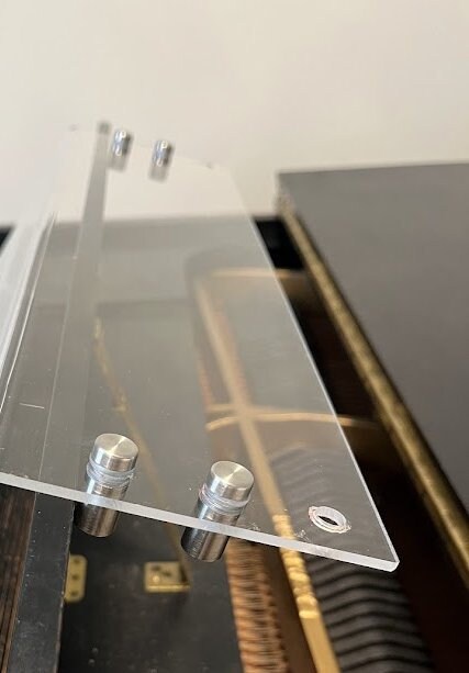 Grand Upright Piano Acrylic Music Stand (Width 24") - Depth Adjustable