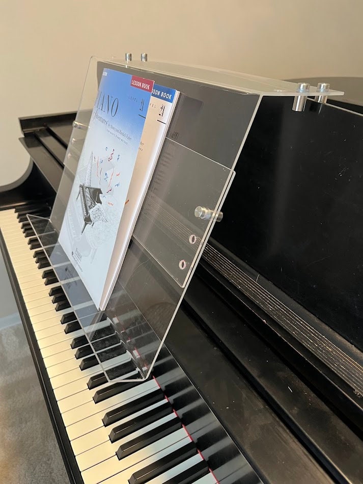 Grand Upright Piano Acrylic Music Stand (Width 18") - Heavy Duty - Depth & Height Adjustable