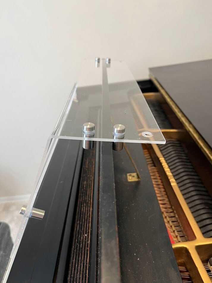 Grand Upright Piano Acrylic Music Stand (Width 24") - Depth & Height Adjustable