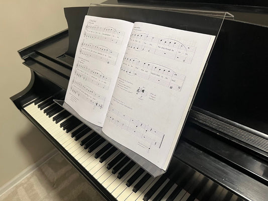 Grand Upright Piano Acrylic Music Stand (Width 18") - Height Adjustable