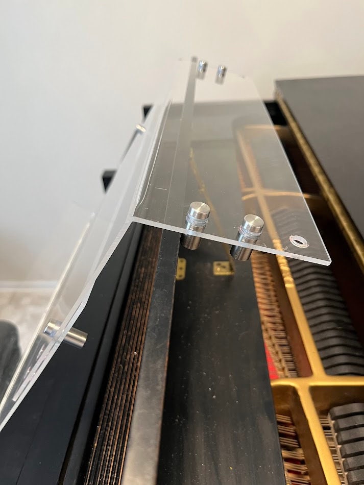 Grand Upright Piano Acrylic Music Stand (Width 24") - Depth & Height Adjustable