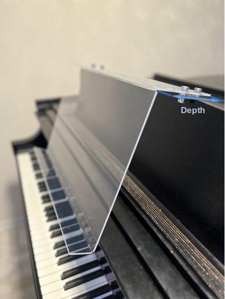 Grand Upright Piano Acrylic Music Stand (Width 18") - Heavy Duty - Depth Adjustable
