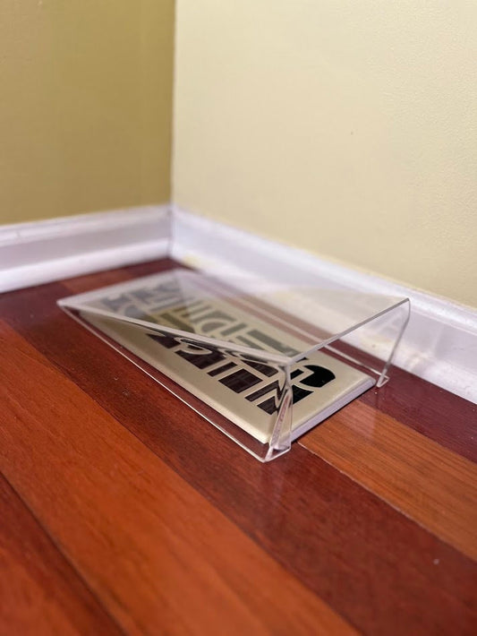 Modern Floor Register Vent Acrylic Air Deflector - Side Opening