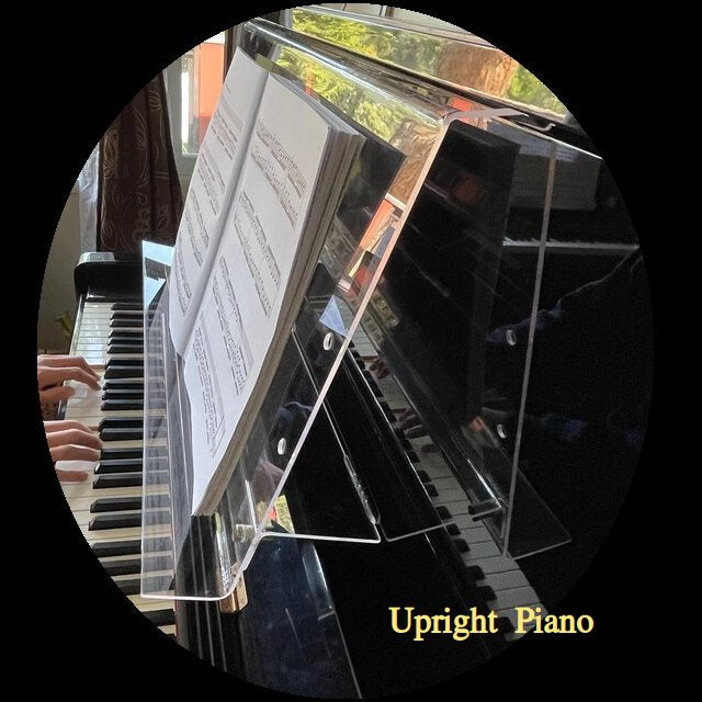 Grand Upright Piano Acrylic Music Stand (Width 18") - Rear Support Bracket