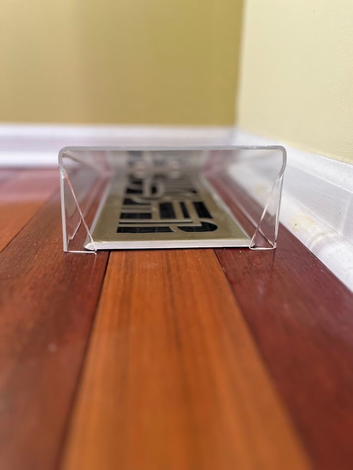 Modern Floor Register Vent Acrylic Air Deflector - Side Opening
