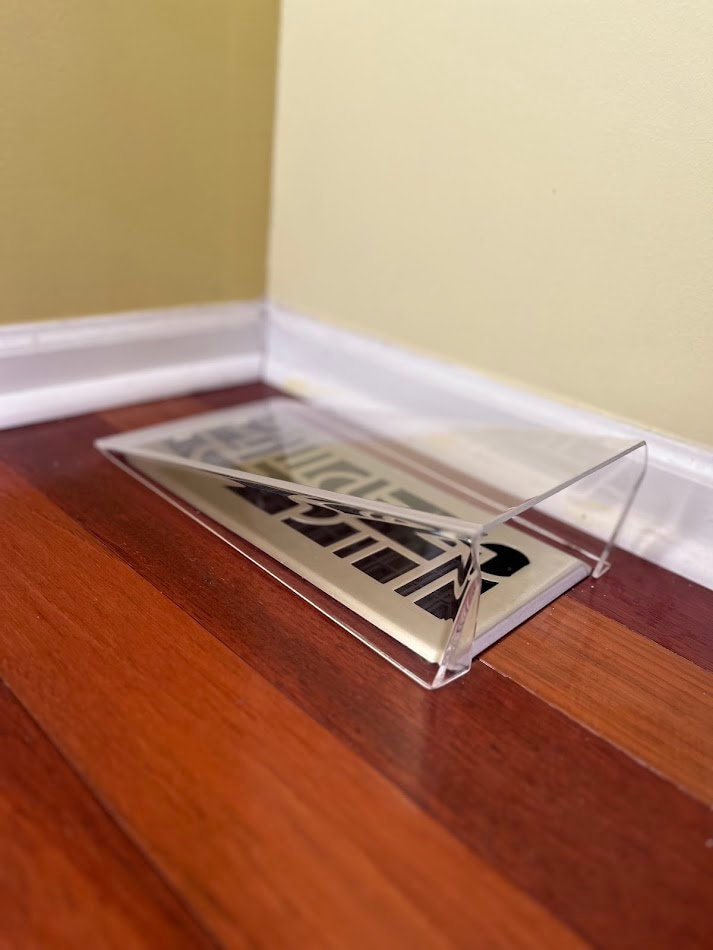 Modern Floor Register Vent Acrylic Air Deflector - Side Opening