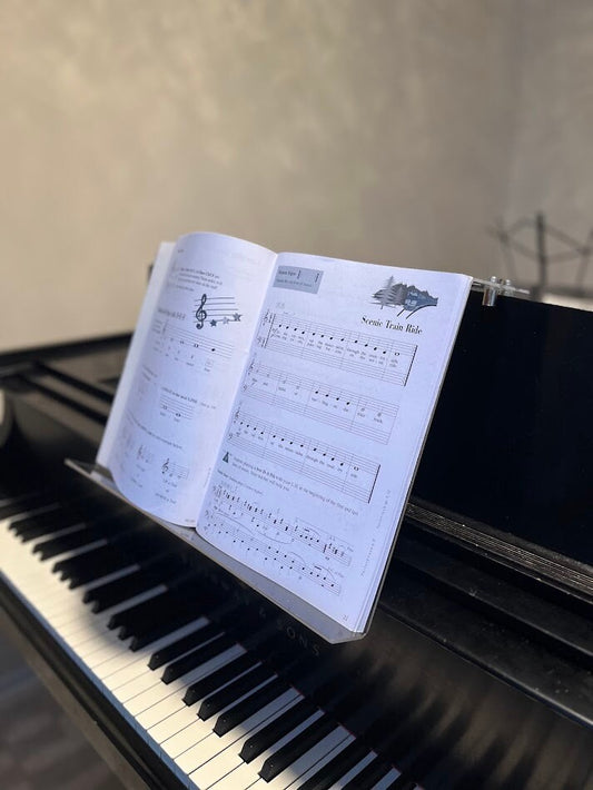 Grand Upright Piano Acrylic Music Stand (Width 18") - Heavy Duty - Depth Adjustable
