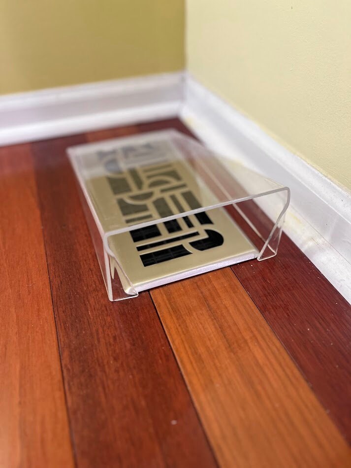 Modern Floor Register Vent Acrylic Air Deflector - Side Opening