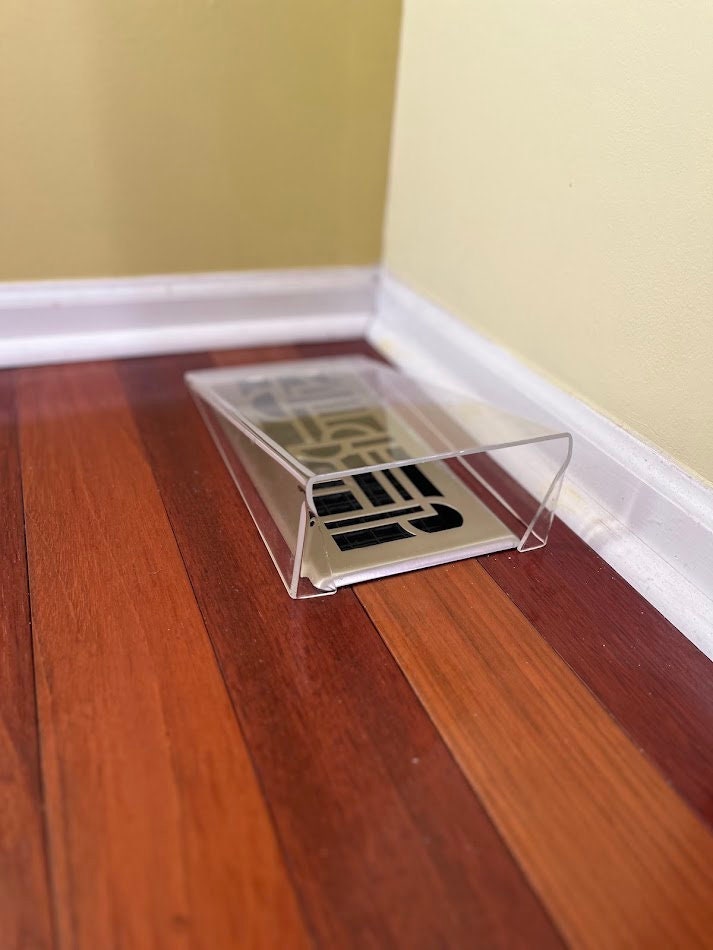 Modern Floor Register Vent Acrylic Air Deflector - Side Opening
