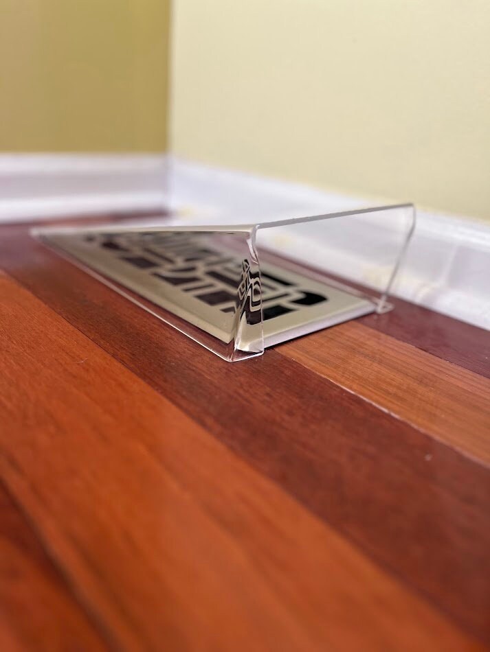 Modern Floor Register Vent Acrylic Air Deflector - Side Opening