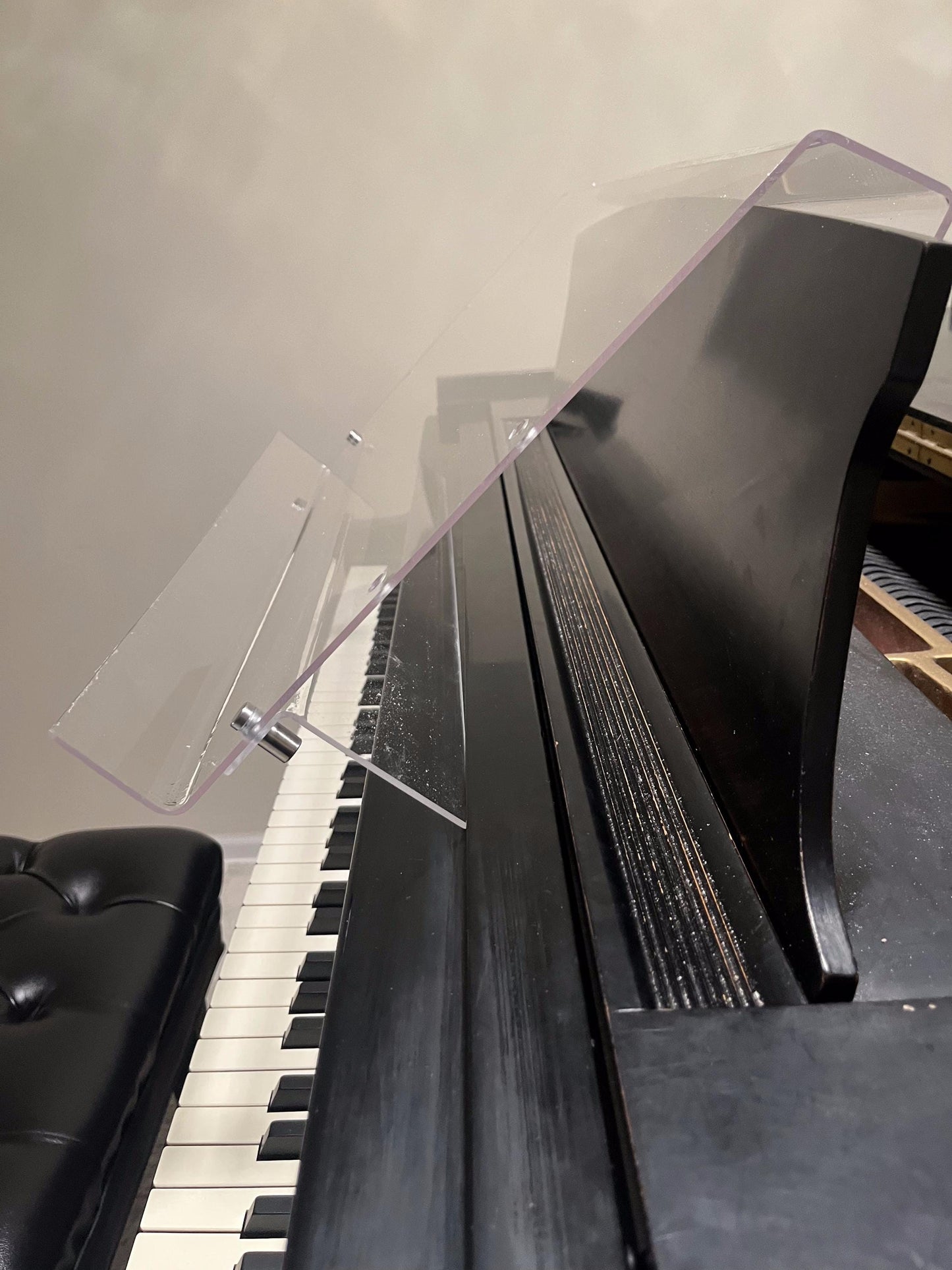 Grand Upright Piano Acrylic Music Stand (Width 18") - Rear Support Bracket