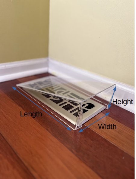 Modern Floor Register Vent Acrylic Air Deflector - Side Opening