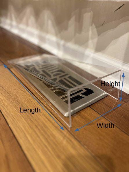 Modern Floor Register Vent Acrylic Air Deflector - Side Opening - Basic