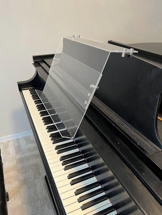 Grand Upright Piano Acrylic Music Stand (Width 18") - Heavy Duty - Depth & Height Adjustable