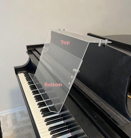 Grand Upright Piano Acrylic Music Stand (Width 24") - Heavy-Duty - Depth & Height Adjustable