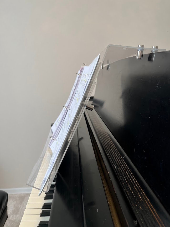 Grand Upright Piano Acrylic Music Stand (Width 24") - Heavy-Duty - Depth & Height Adjustable