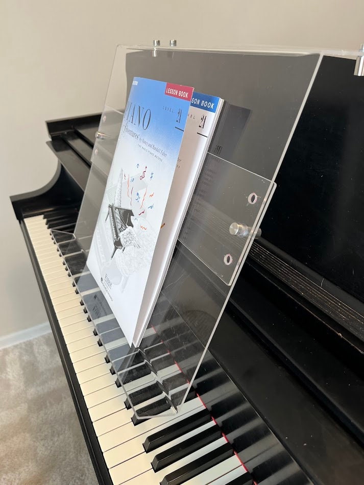 Grand Upright Piano Acrylic Music Stand (Width 24") - Heavy-Duty - Depth & Height Adjustable